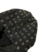 Load image into Gallery viewer, Trypophobia Denim Bomber Jacket - Black
