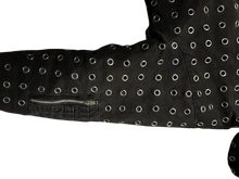 Load image into Gallery viewer, Trypophobia Denim Bomber Jacket - Black
