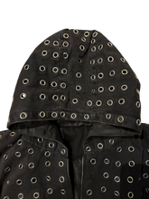 Load image into Gallery viewer, Trypophobia Denim Bomber Jacket - Black
