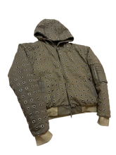 Load image into Gallery viewer, Trypophobia Denim Bomber Jacket - Sand

