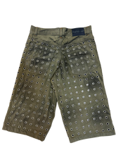 Load image into Gallery viewer, Trypophobia Denim Flared Shorts - Sand
